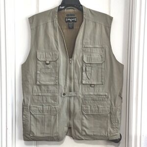 Allagash Mens XL Khaki Cotton Utility, photography Vest Multi Pocket